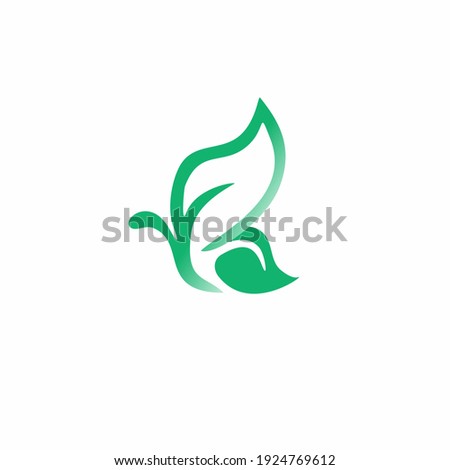 Beauty Butterfly with leaf Logo Template Vector icon design
