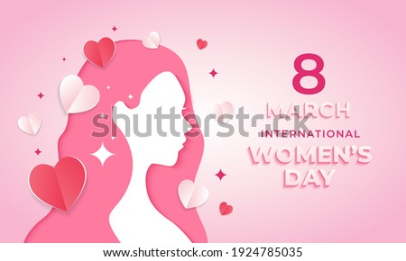 Happy women's day paper style greeting design