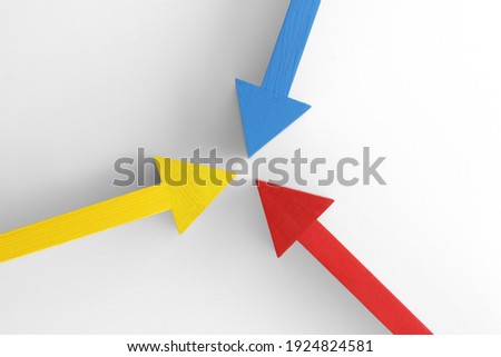 Red, yellow and blue arrows