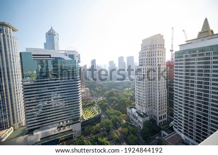 Bangkok view, City scape with building and park