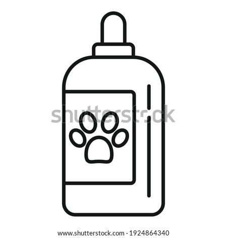 Cream dog bottle icon. Outline cream dog bottle vector icon for web design isolated on white background