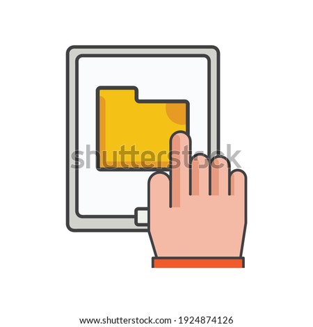 smartphone with file folder icon. mobile file management illustration. Flat vector icon. can use for, icon design element,ui, web, app.