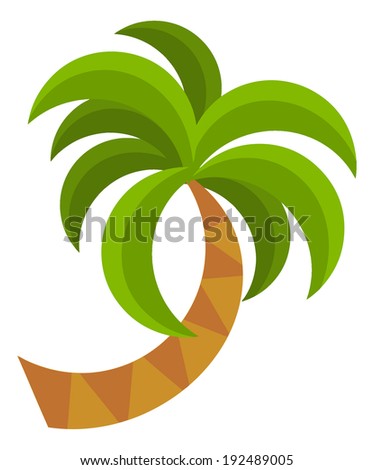 Cartoon tree - palm - illustration for the children