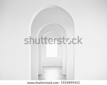 White Vault Building wall perspective Architecture details Royalty-Free Stock Photo #1924899425