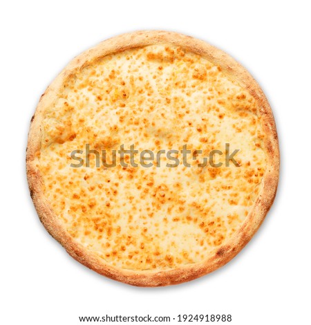 Pizza with cheese on a white background. Top view.Very high quality photo. High quality photo