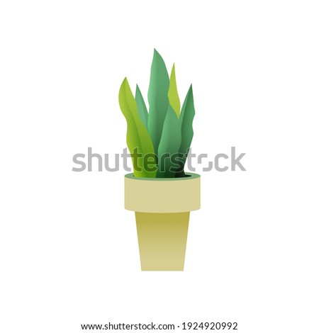 Growing Plant in Pot. Modern Flat Vector Illustration. Gardening Concept. Social Media Template.