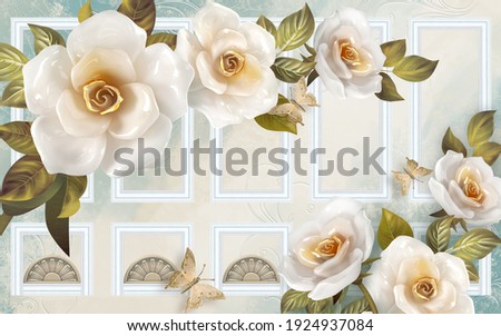 The flowers are cleverly arranged on a frilly background Royalty-Free Stock Photo #1924937084