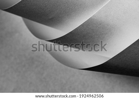 Minimal abstract paper sculpture in Black and White Royalty-Free Stock Photo #1924962506