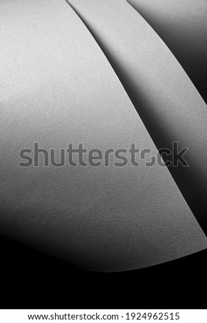 Minimal abstract paper sculpture in Black and White Royalty-Free Stock Photo #1924962515