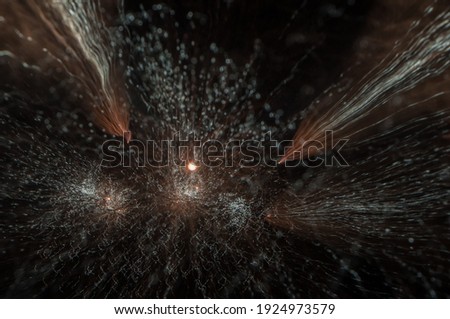 Abstract photography of fireworks with many lights