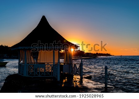 View to the sunrise at runaway bay in Jamaica Royalty-Free Stock Photo #1925028965