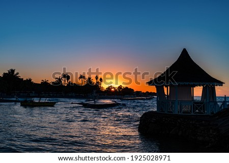 View to the sunrise at runaway bay in Jamaica Royalty-Free Stock Photo #1925028971