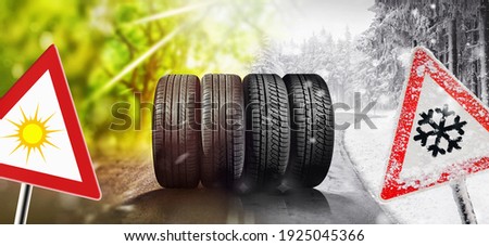 Swap winter tires for summer tires - time for summer tires Royalty-Free Stock Photo #1925045366