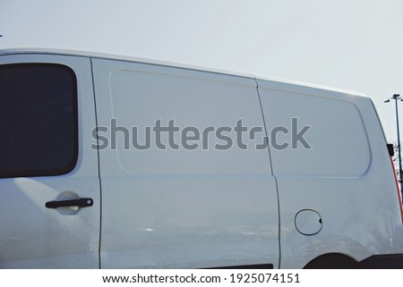 empty side of a van. Space for mockup