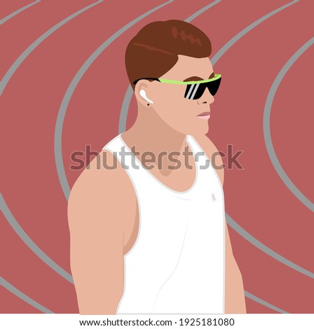 Male athlete with dark glasses