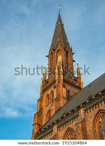Exterior photo of Paulskirche church in Schwerin, Germany
