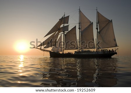 A photo of one sailboat