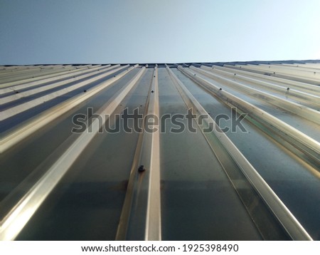 Metal roof close up and free space