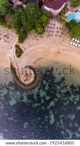 aerial photography with the coast and white sand beach view as a traveler dream and pass the great holiday