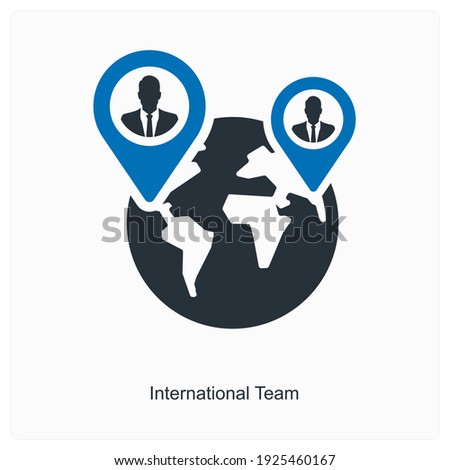 Global or international team  icon concept