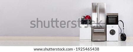 Electronic Household Device Appliances Set. House Equipment Royalty-Free Stock Photo #1925465438