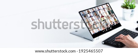 Video Conference Work Webinar Online At Home Royalty-Free Stock Photo #1925465507