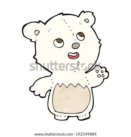 cartoon happy little teddy polar bear