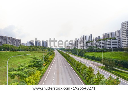 Long exposure shot of a expressway in Singapore which looks empty Royalty-Free Stock Photo #1925548271