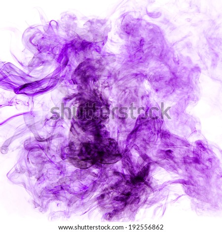 Purple smoke on a white background.