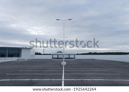 Large modern car park on a large commercial area
