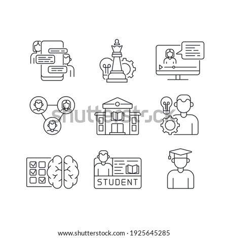 Education linear icon. University structure. Online learning. Thin line customizable illustration. Contour symbol. Vector isolated outline drawing. Editable stroke