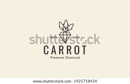 lines carrot with diamond logo design vector icon symbol illustration