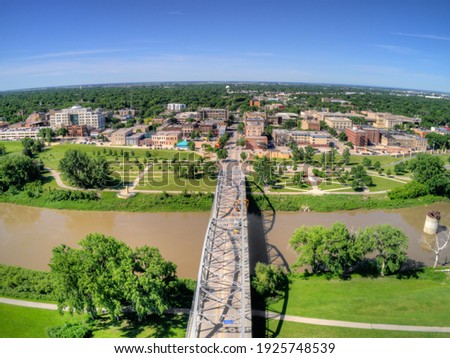 Grand Forks is a Large North Dakota Town on the Red River at the Intersection of Highway 2 and Interstate 29 one Hour south of the Canada Border Royalty-Free Stock Photo #1925748539