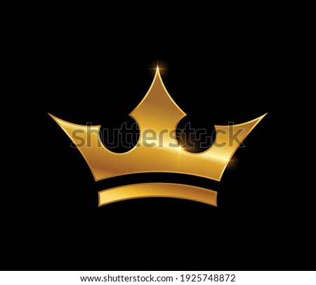 A Vector Illustration of Golden Crown Logo Sign