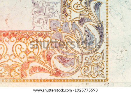Beautiful ceramic tile with a pattern for flooring in the apartment.