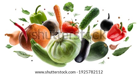 Large set of isolated vegetables on a white background Royalty-Free Stock Photo #1925782112