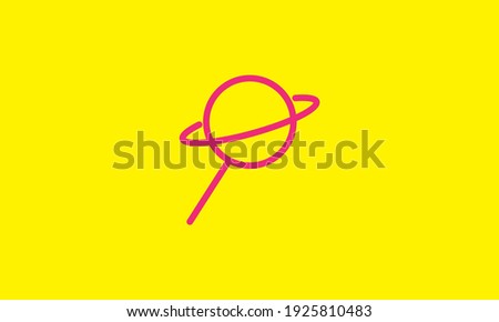 lines lollipop candy with space logo design vector icon symbol illustration