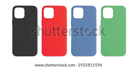 Back Cover for Smartphone in four color isolated on white background Royalty-Free Stock Photo #1925811596