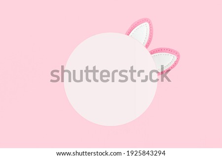 Bunny ears pink background. Easter Card With Ears Of Bunny. Easter letter background