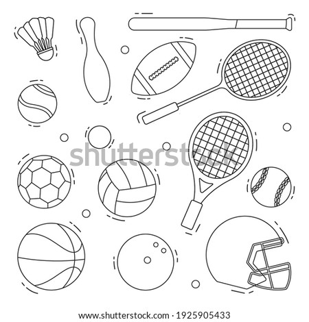 Sport collection without color. sport vector illustration