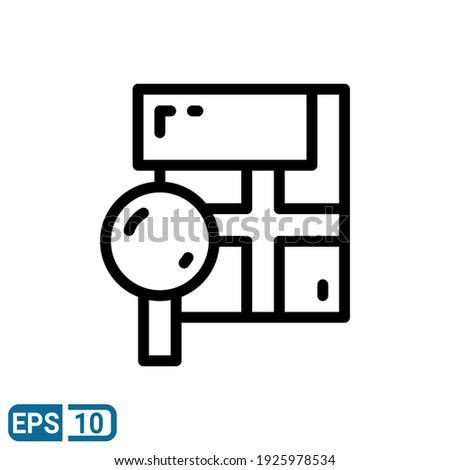 location searching icon in line style isolated on white background. vector illustration for website and app. EPS 10