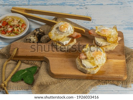 tenderloin montadito quail egg and goat cheese