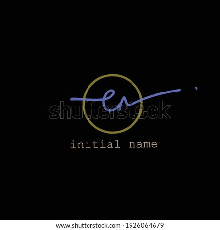 en Initial handwriting or handwritten logo for identity
with beauty monogram and elegant logo design