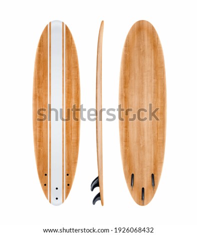 Vintage surfboard isolated on white background