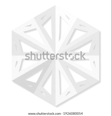 Drawing of snowflakes on white flour. Christmas background, a place for text. Top view