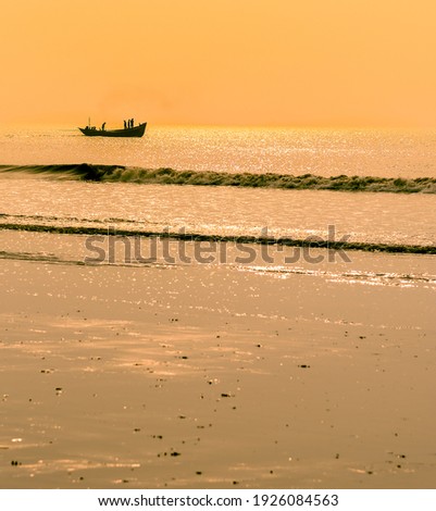 Picture of Ocean water at the time of Golden Hour.. Selective focus is used.