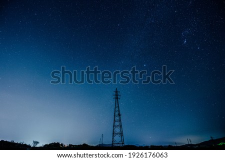 The Milky Way and starry night, galaxy landscape