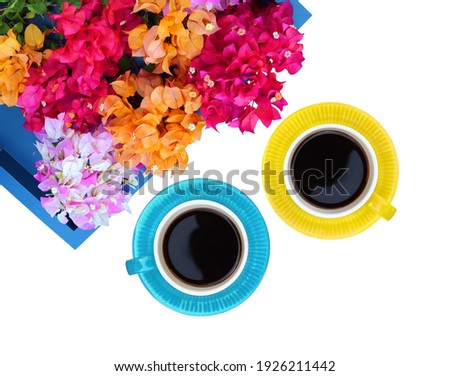 Good morning Coffee enjoy in summer.With white Background.