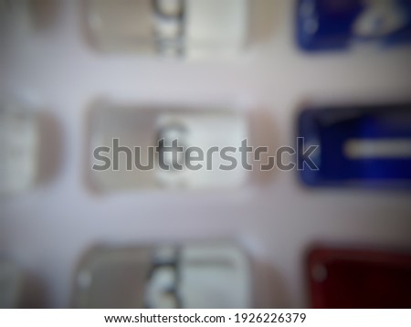 Defocused abstract background of calculator button numbers. 