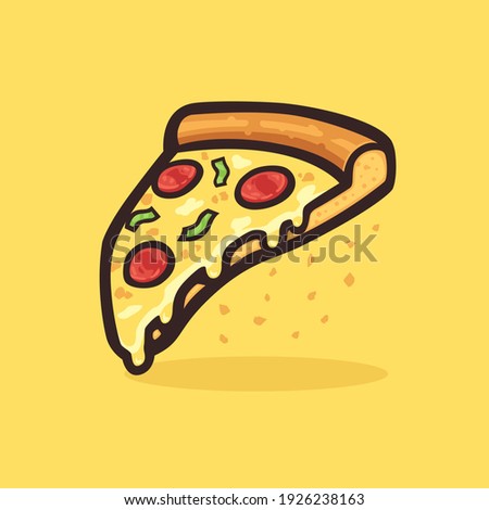 Pizza with pepperoni and melted mozzarella cheese vector image.